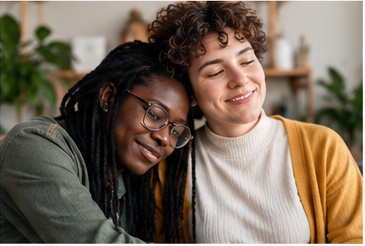 Two people sharing a quiet moment together
